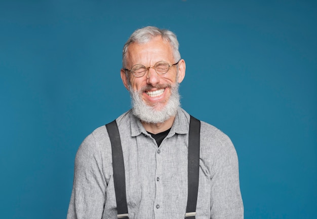 Close up portrait of senior man