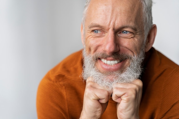 Close up portrait of senior man