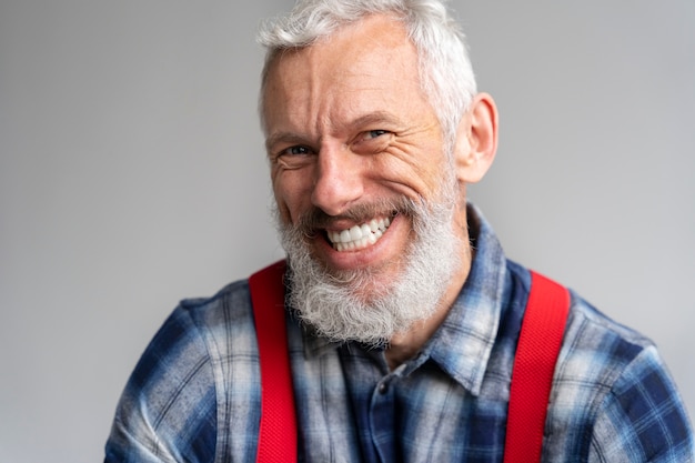 Close up portrait of senior man