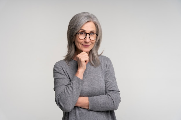 Close up portrait of senior woman