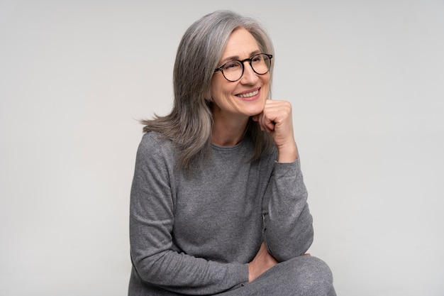 Close up portrait of senior woman