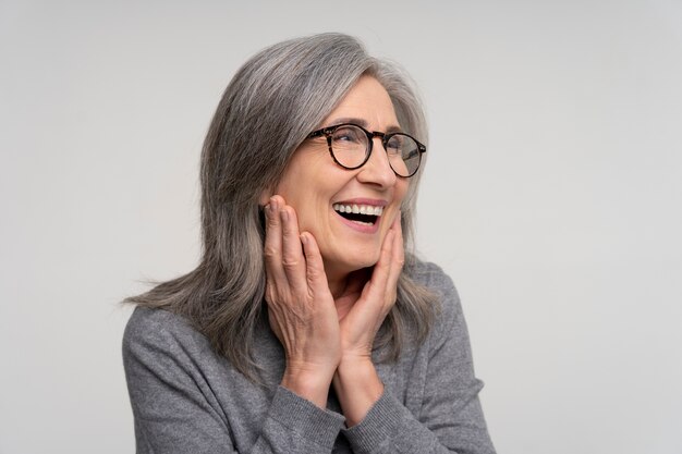 Close up portrait of senior woman