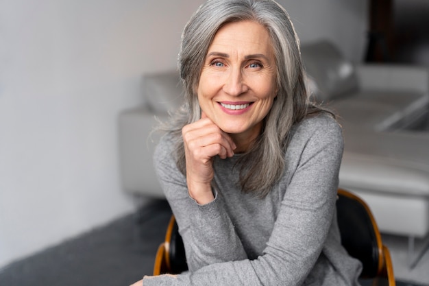 Close up portrait of senior woman