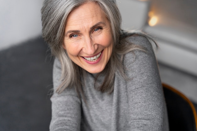 Close up portrait of senior woman