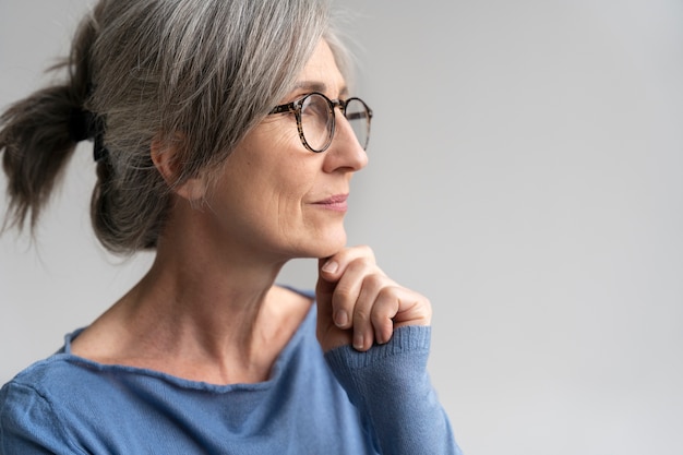 Close up portrait of senior woman