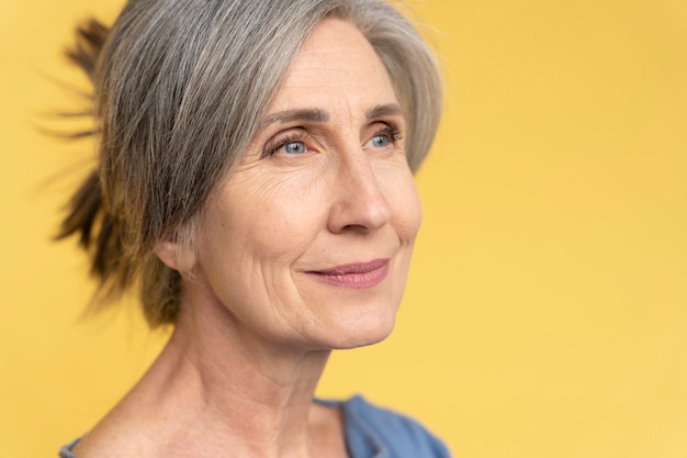 Close up portrait of senior woman