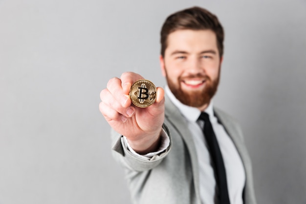 Close up portrait of a smiling businessman