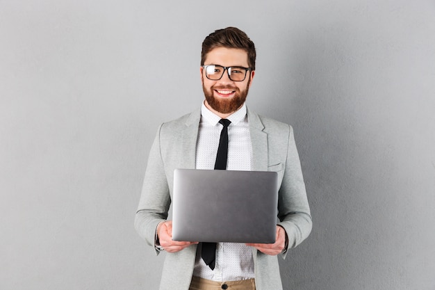 Close up portrait of a smiling businessman