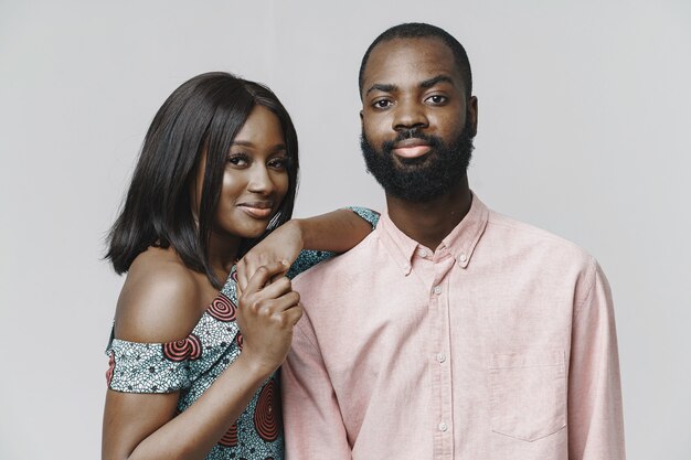 Close up portrait of a stylish african couple