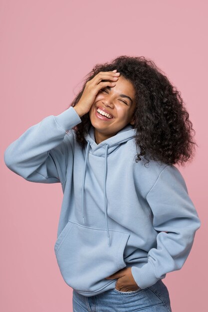 Close up portrait of teenager isolated