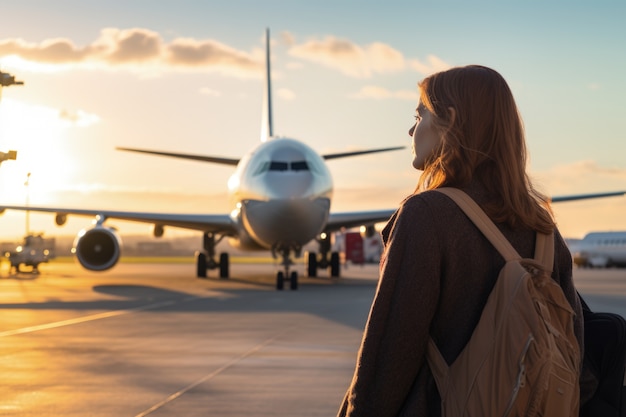 Free photo close up portrait of traveling woman