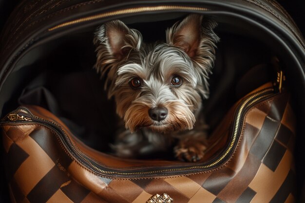 ヨークシャー犬のクローズアップポートレート