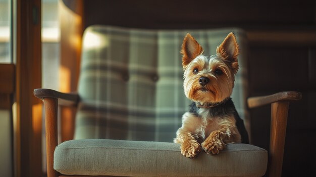Close up portrait on yorkshire dog