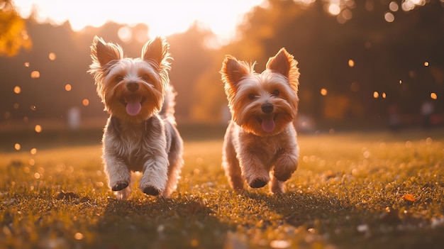 ヨークシャー犬のクローズアップポートレート