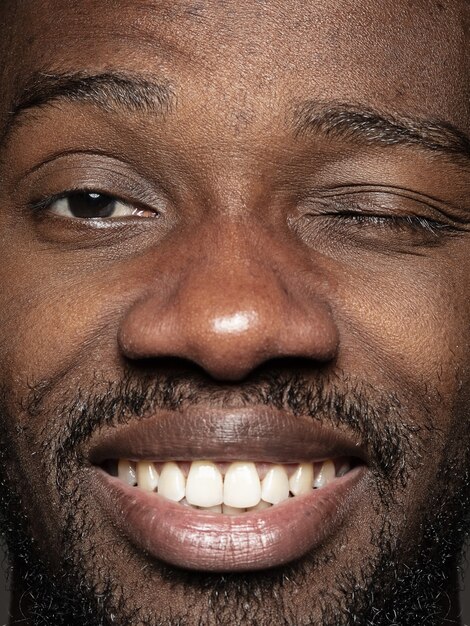 Close up portrait of young african-american man