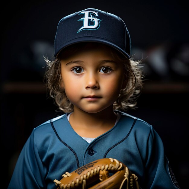 Close up portrait on young baseball player