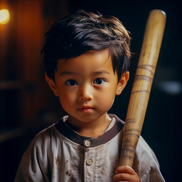 Close up portrait on young baseball player