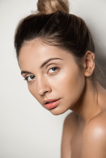 Close up portrait of young beautiful woman