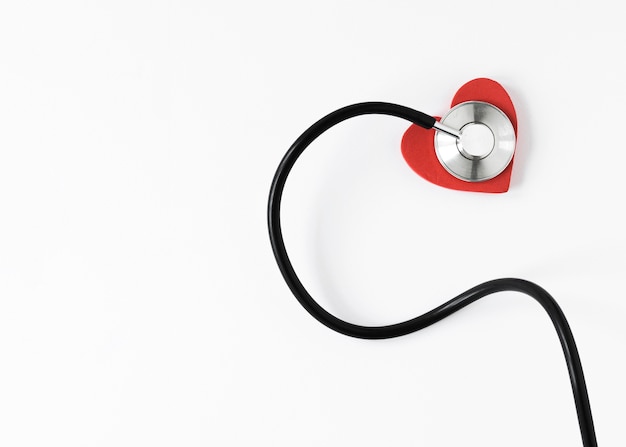Close-up professional stethoscope with copy space