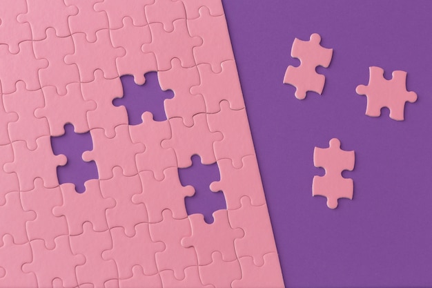 Close up on puzzle background