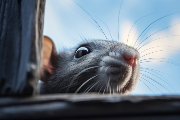 Free photo close up on rat profile