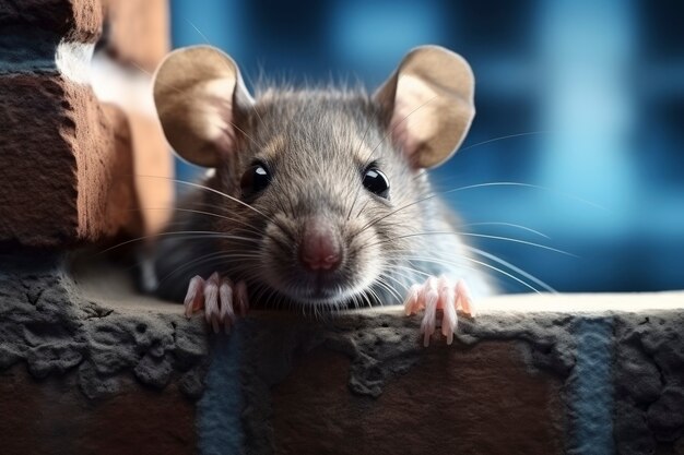 close up on rat in street