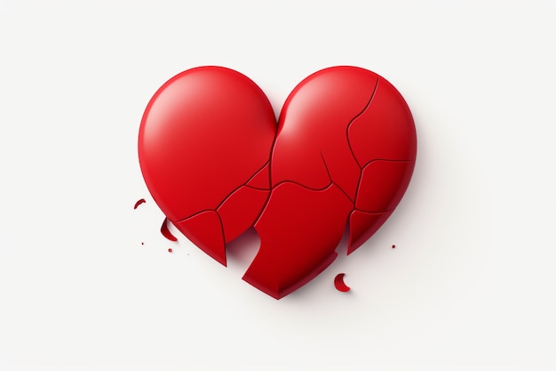 Крупным планом красное разбитое сердце
