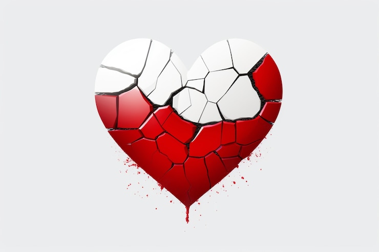 Free Photo close up red broken heart