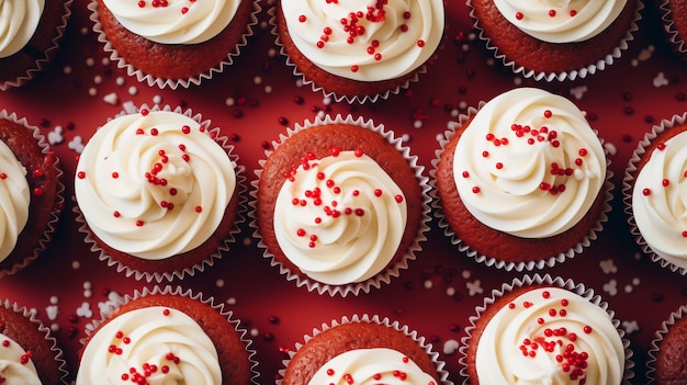 Free photo close up on red cupcakes