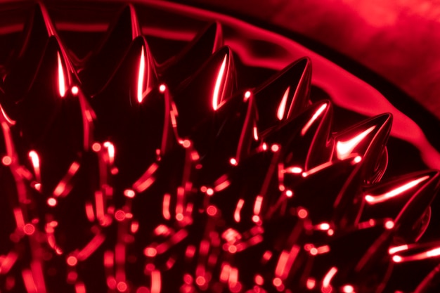 Close-up red ferromagnetic phenomenon