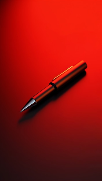 Крупным планом на красной ручке
