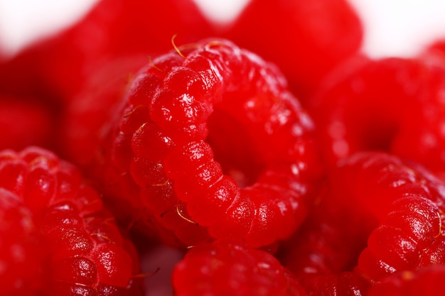 Close up of red raspberry