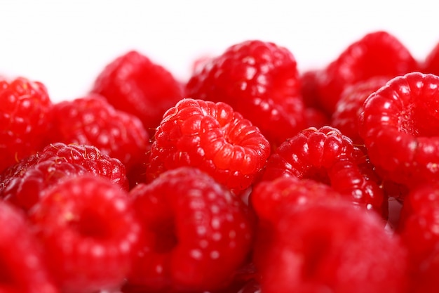 Close up of red raspberry