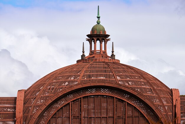 Close up of Red roof dome building