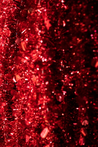 Close up on red sparks and glitter