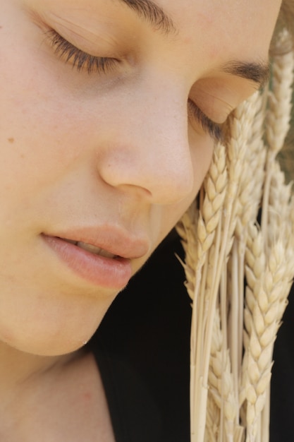 Close-up of relaxed girl