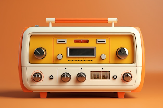 Close up on retro boom box