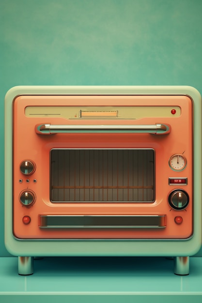 close up on retro microwave