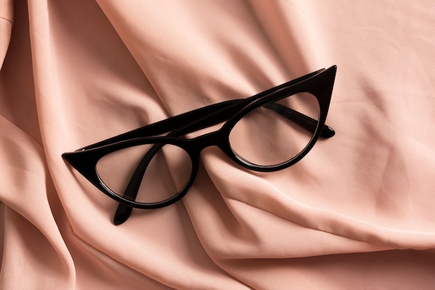 Close-up retro optical glasses with plastic frame