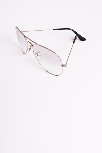 Close-up retro sunglasses with copy space