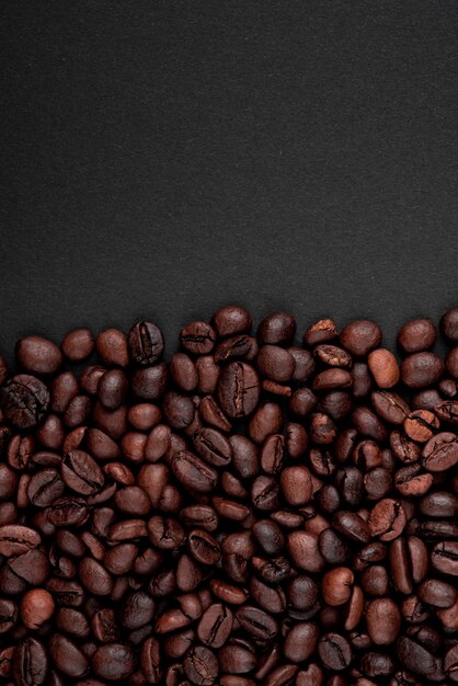 볶은 커피 콩의 클로즈업