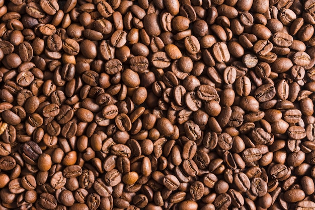 Close-up roasted coffee beans