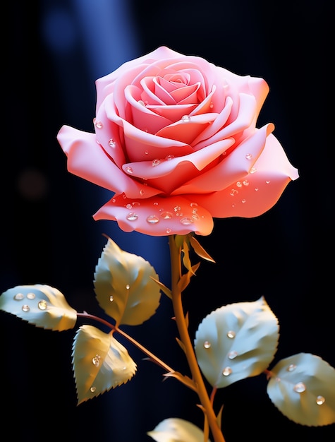 Close up on rose isolated