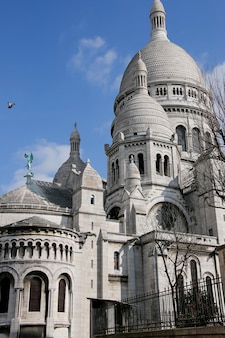 Close-up on sacre coeur cathedral in paris france. architectural details