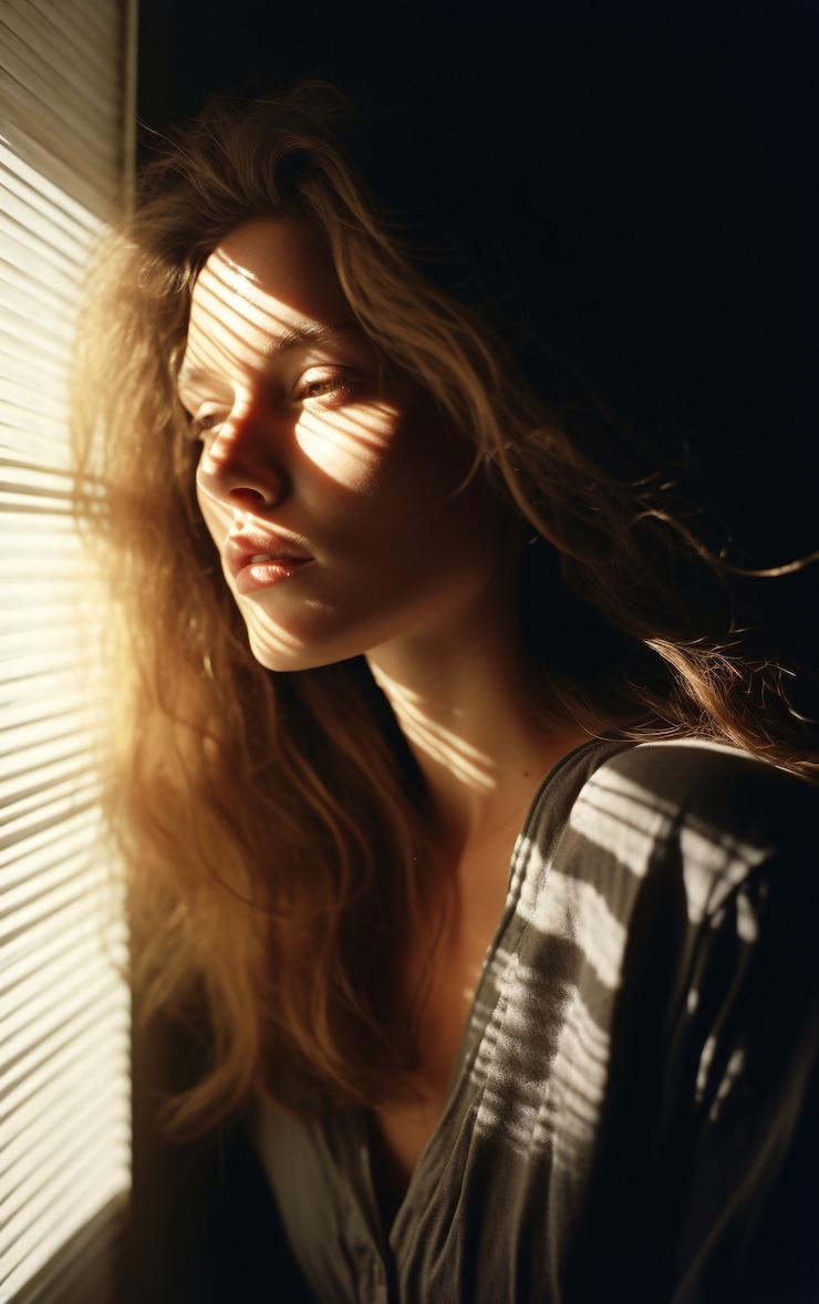 Free Photo close up on sad woman