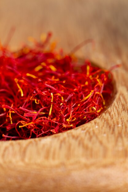 Close-up saffron still life arrangement