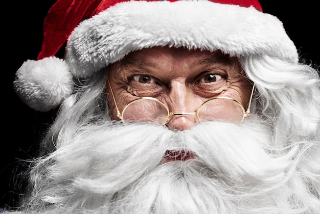 Free photo close up of  santa claus's human face