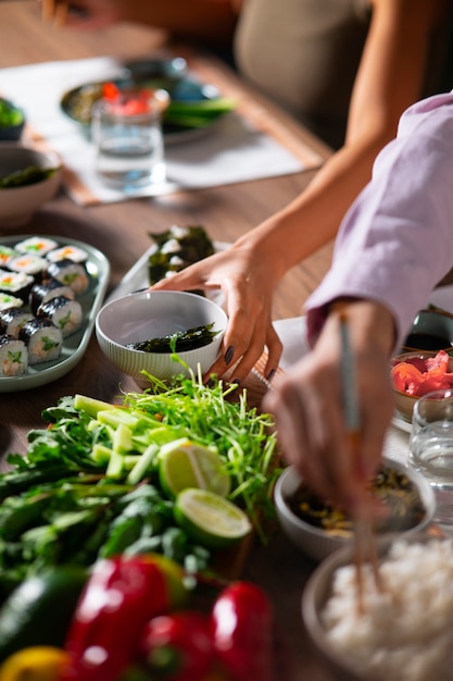 Foto gratuita primo piano sugli snack di alghe