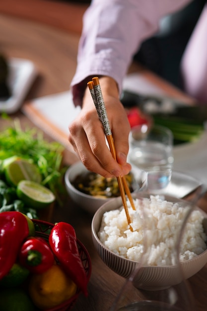 Foto gratuita primo piano sugli snack di alghe