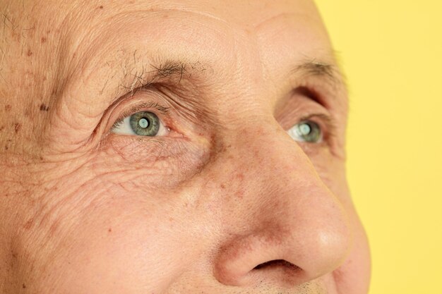 Close up of senior man's eyes